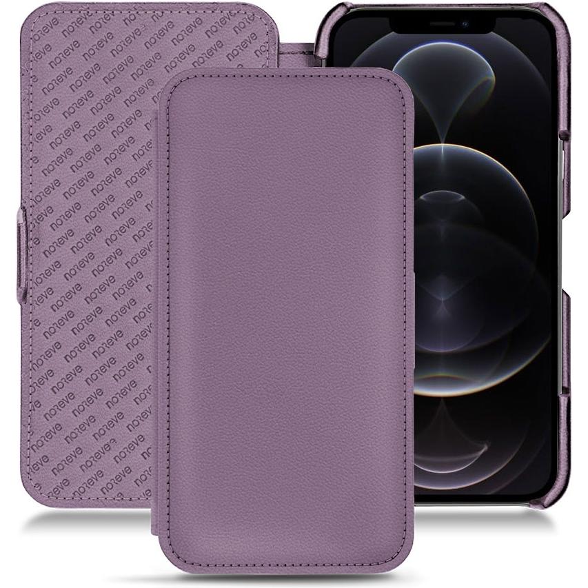 Noreve Lederschutzhülle horizontal (Apple iPhone 12 Pro Max), Smartphone Hülle, Violett