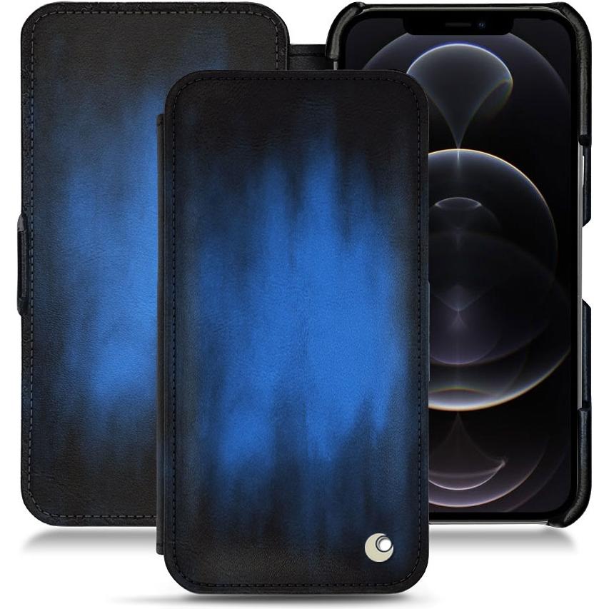 Noreve Lederschutzhülle horizontal (Apple iPhone 12 Pro Max), Smartphone Hülle, Blau