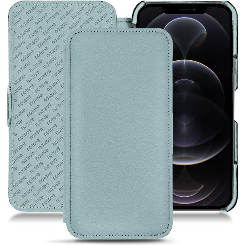 Noreve Lederschutzhülle horizontal (Apple iPhone 12 Pro Max), Smartphone Hülle, Blau