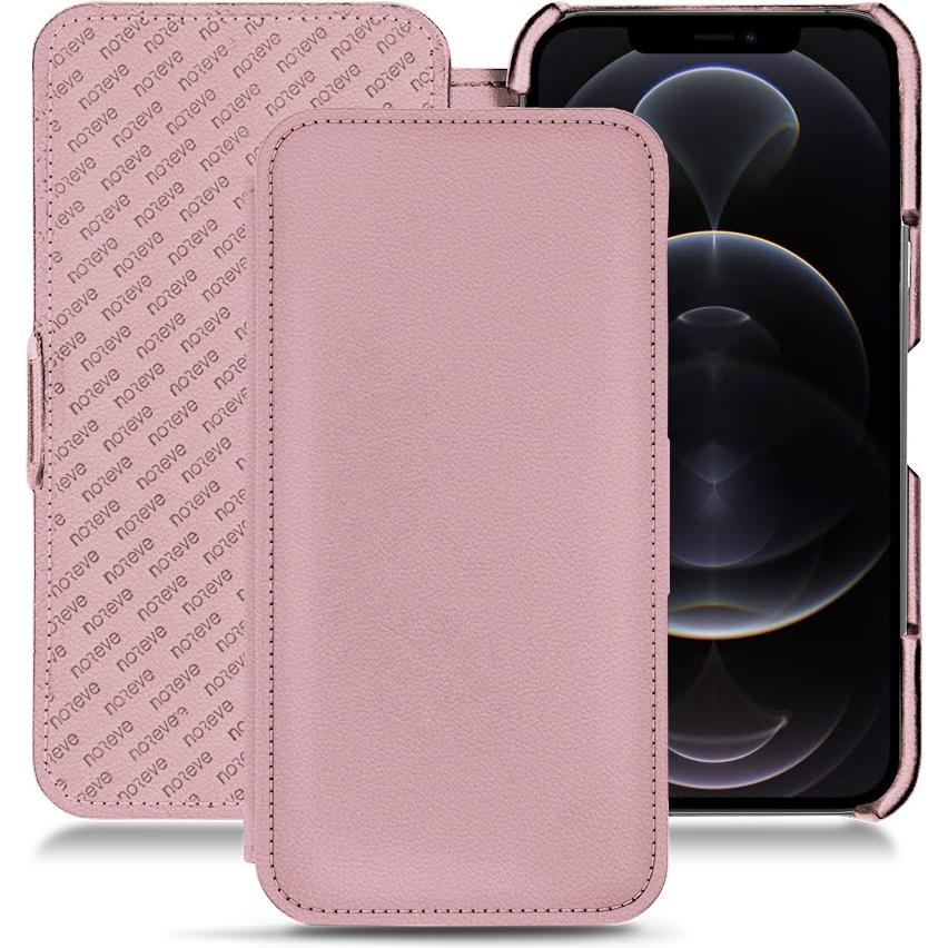 Noreve Lederschutzhülle horizontal (Apple iPhone 12 Pro Max), Smartphone Hülle, Rosa