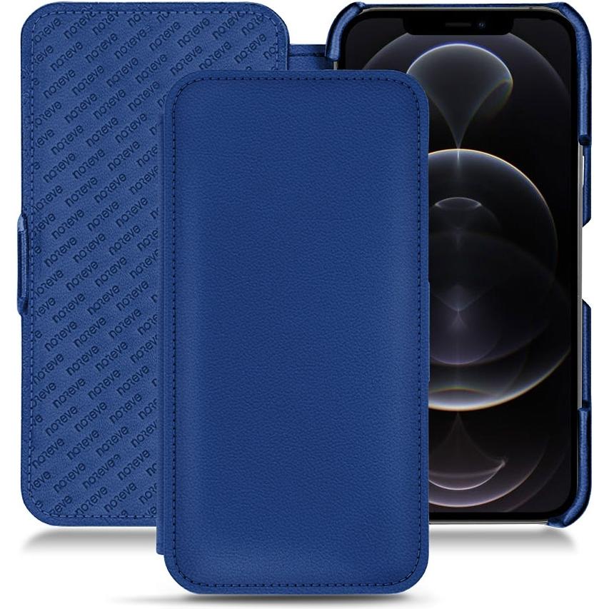Noreve Lederschutzhülle horizontal (Apple iPhone 12 Pro Max), Smartphone Hülle, Blau