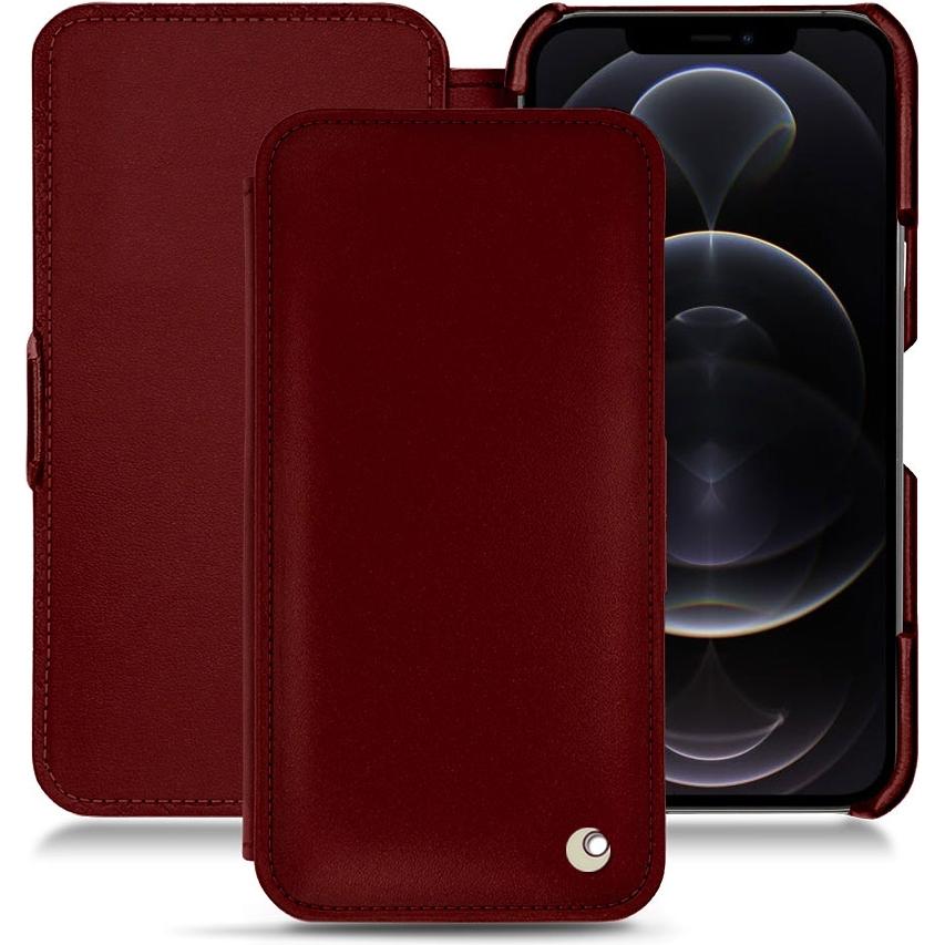 Noreve Lederschutzhülle horizontal (Apple iPhone 12 Pro Max), Smartphone Hülle, Rot