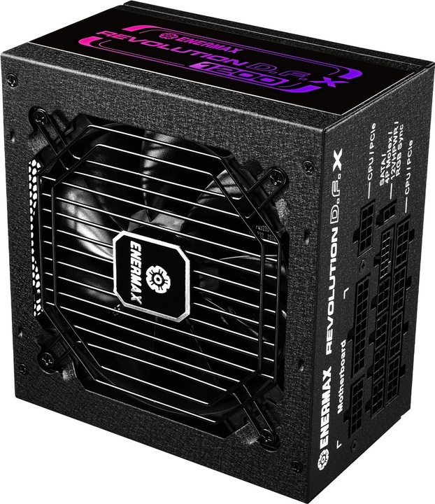 Actual product image Enermax Revolution D.F. X ARGB ATX3.0 PCI-e 5.0 PC Power Supply 850W 80Plus Gold Full Modular 2X 12VHPWR (850 W)