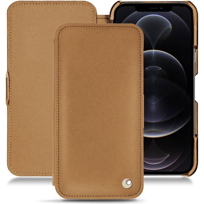 Noreve Lederschutzhülle horizontal (Apple iPhone 12 Pro Max), Smartphone Hülle, Beige