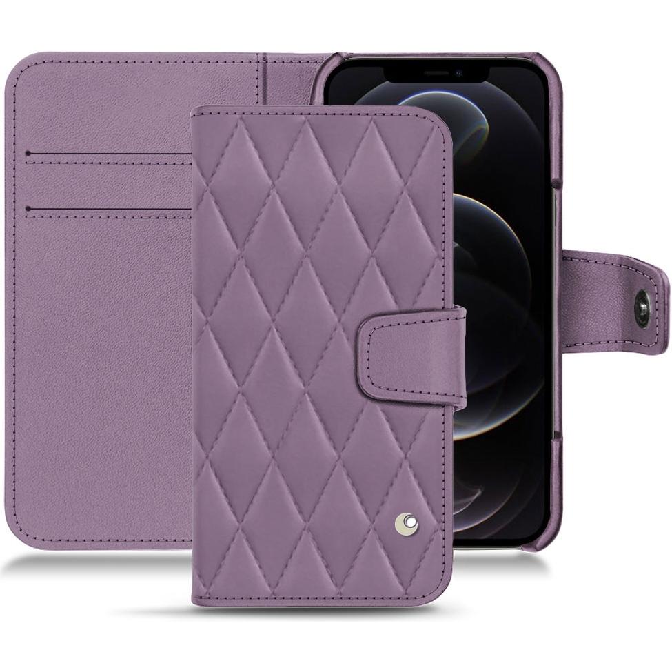 Noreve Lederschutzhülle Wallet (Apple iPhone 12 Pro), Smartphone Hülle, Violett