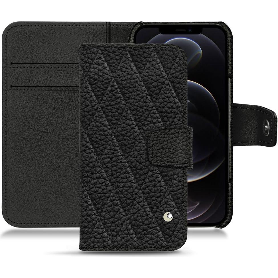 Noreve Lederschutzhülle Wallet (Apple iPhone 12 Pro), Smartphone Hülle, Schwarz
