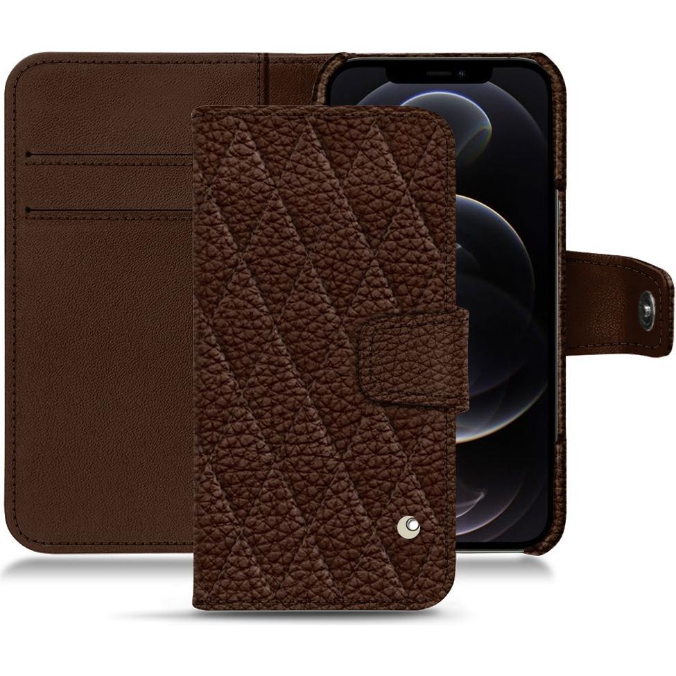 Thumbnail - Noreve Lederschutzhülle Wallet (Apple iPhone 12 Pro), Smartphone Hülle, Braun
