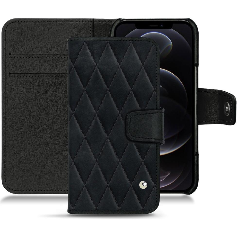 Noreve Lederschutzhülle Wallet (Apple iPhone 12 Pro), Smartphone Hülle, Schwarz