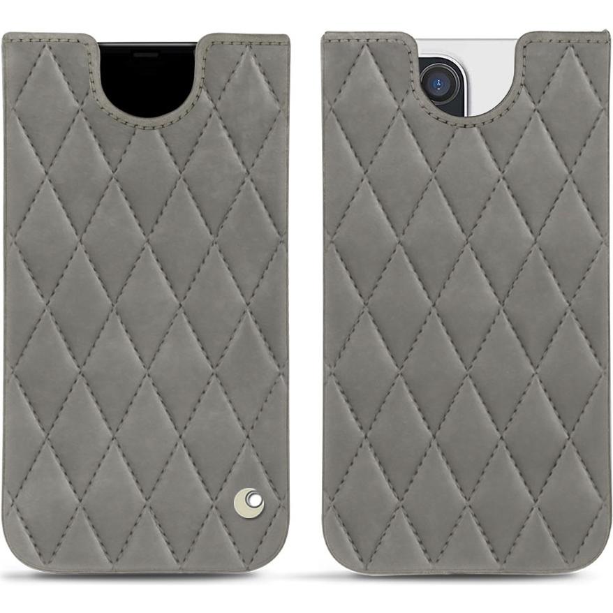 Noreve Lederschutzhülle (Apple iPhone 12 Pro), Smartphone Hülle, Grau