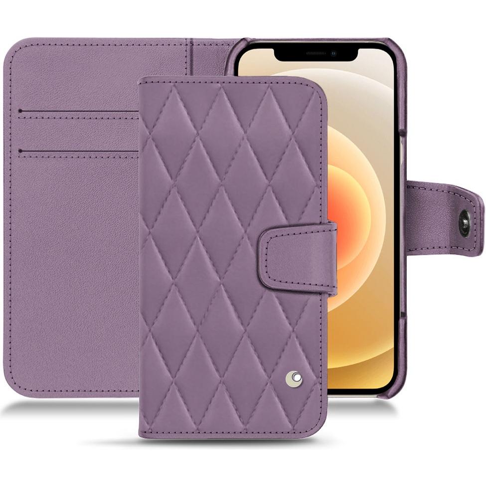 Noreve Lederschutzhülle Wallet (Apple iPhone 12 mini), Smartphone Hülle, Violett