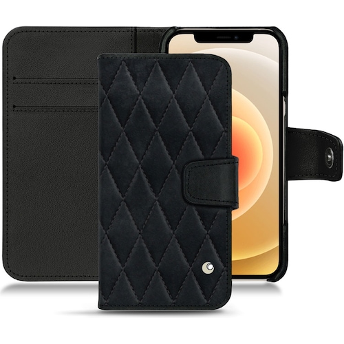 Noreve Lederschutzhülle Wallet (Apple iPhone 12 mini), Smartphone Hülle, Schwarz