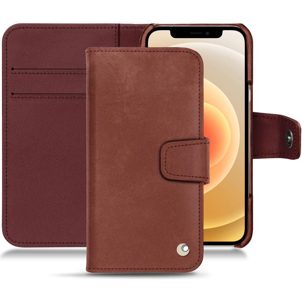 Noreve Lederschutzhülle Wallet (Apple iPhone 12 mini), Smartphone Hülle, Rot