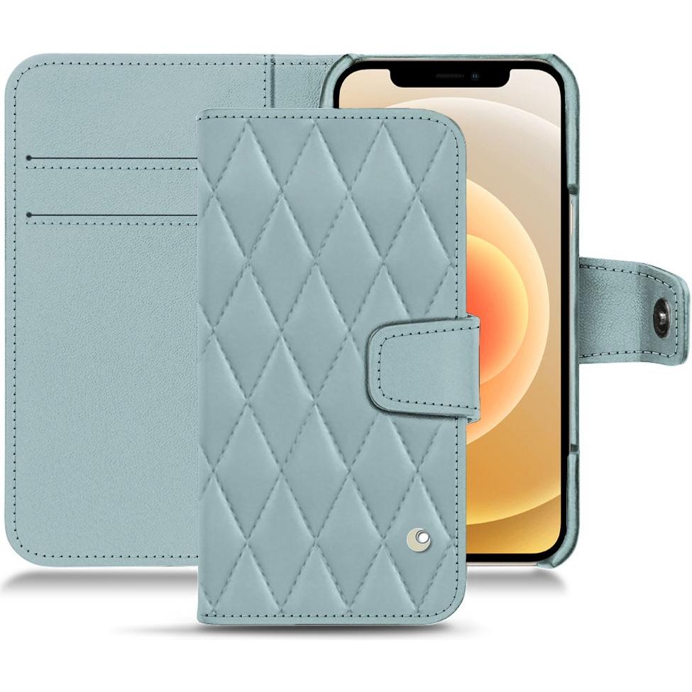 Noreve Lederschutzhülle Wallet (Apple iPhone 12 mini), Smartphone Hülle, Blau