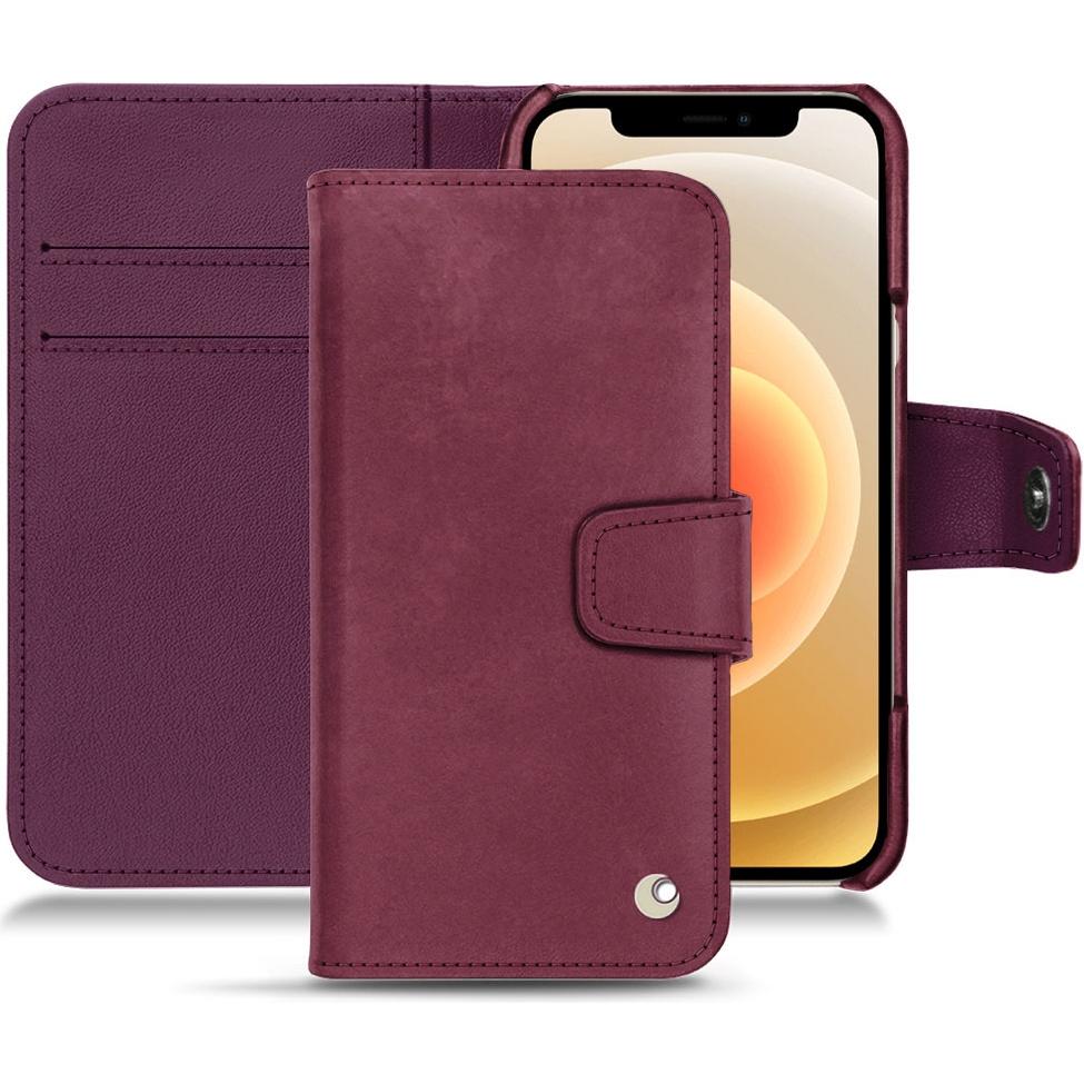 Noreve Lederschutzhülle Wallet (Apple iPhone 12 mini), Smartphone Hülle, Violett