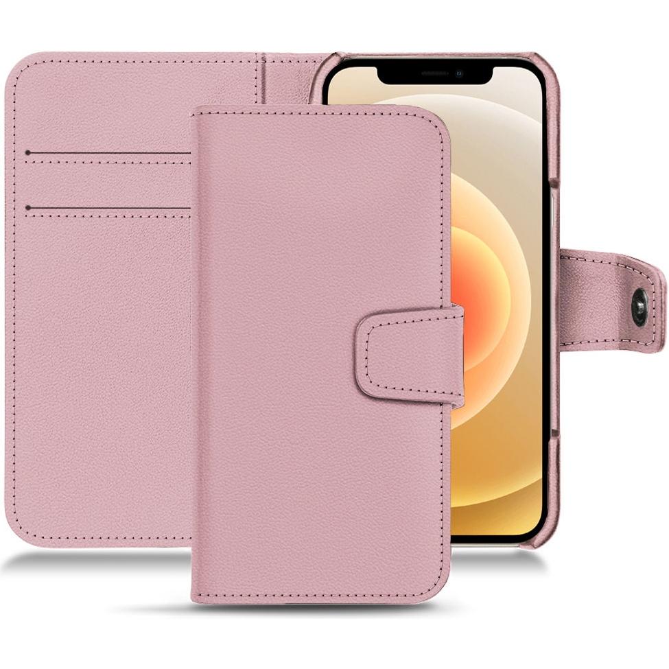 Noreve Lederschutzhülle Wallet (Apple iPhone 12 mini), Smartphone Hülle, Rosa