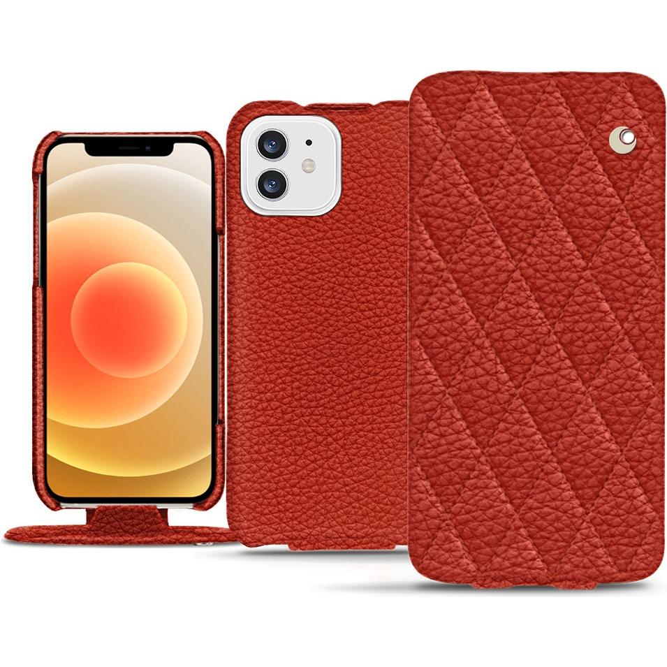 Noreve Lederschutzhülle vertikal (Apple iPhone 12), Smartphone Hülle, Orange