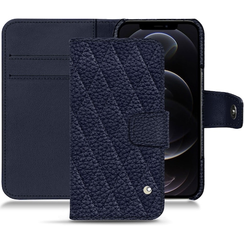 Noreve Lederschutzhülle Wallet (Apple iPhone 12 Pro), Smartphone Hülle, Violett