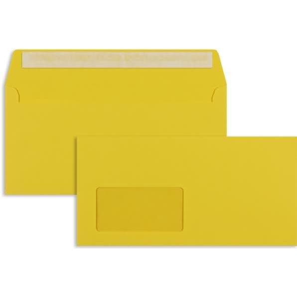 Blanke, Briefumschlag, Briefumschläge DIN C6/5 100g/qm haftklebend Fenster VE=100 Stück goldgelb (C6/5, 100 x)