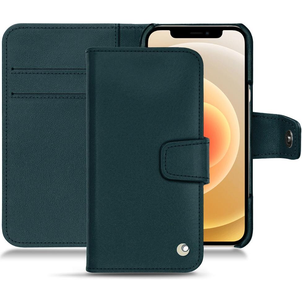 Noreve Lederschutzhülle Wallet (Apple iPhone 12 mini), Smartphone Hülle, Blau