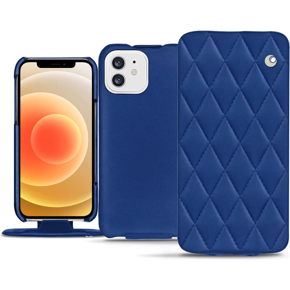 Thumbnail - Noreve Lederschutzhülle vertikal (Apple iPhone 12), Smartphone Hülle, Blau