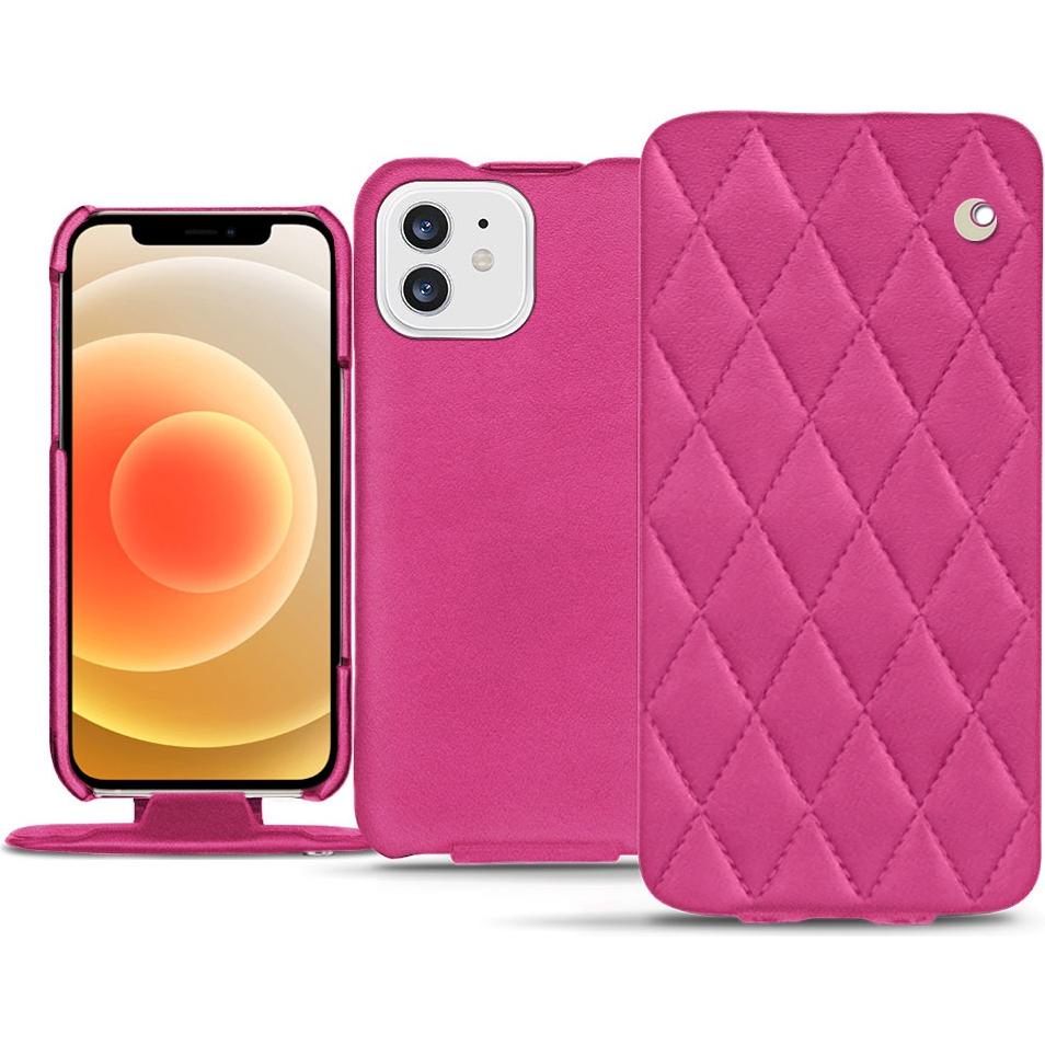 Noreve Lederschutzhülle vertikal (Apple iPhone 12), Smartphone Hülle, Rosa