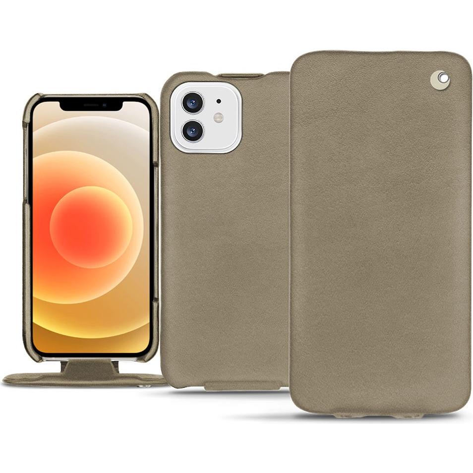 Noreve Lederschutzhülle vertikal (Apple iPhone 12), Smartphone Hülle, Beige