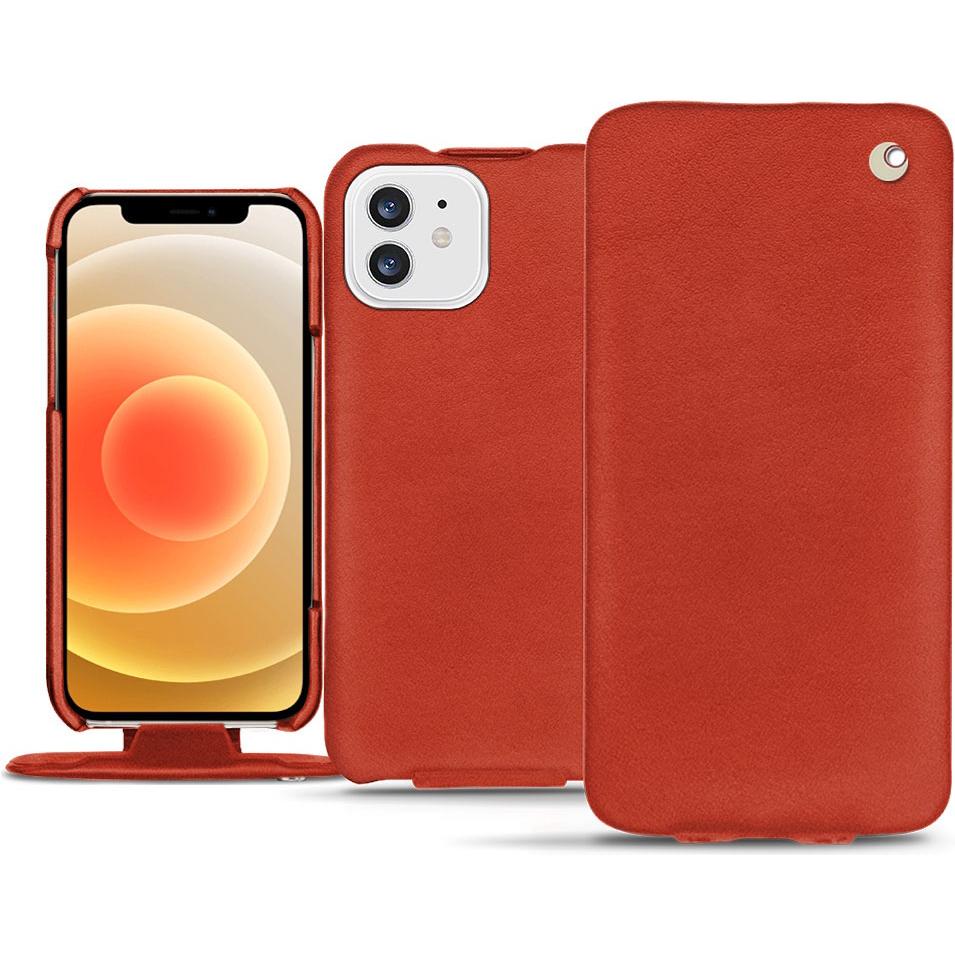 Noreve Lederschutzhülle vertikal (Apple iPhone 12), Smartphone Hülle, Orange