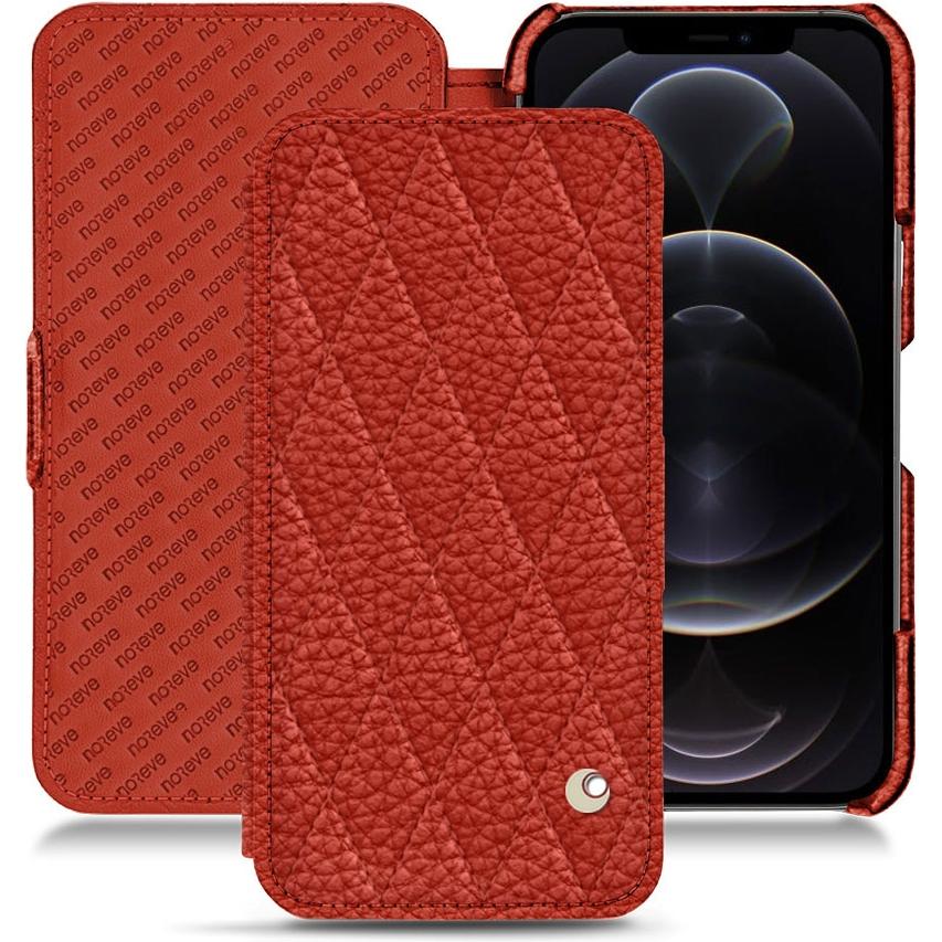 Thumbnail - Noreve Lederschutzhülle horizontal (Apple iPhone 12 Pro), Smartphone Hülle, Orange