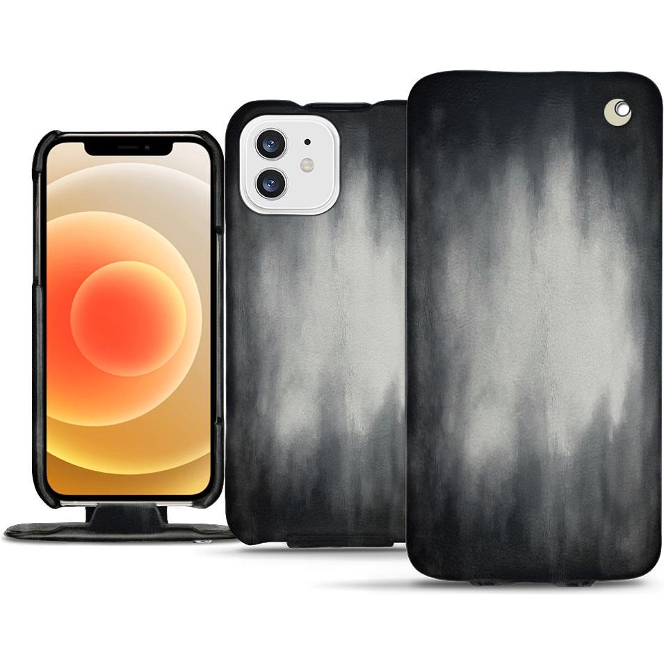 Thumbnail - Noreve Lederschutzhülle vertikal (Apple iPhone 12), Smartphone Hülle, Grau