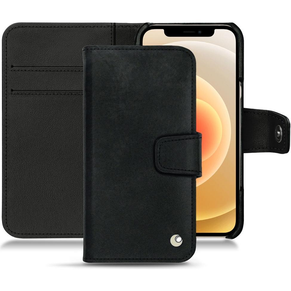 Noreve Lederschutzhülle Wallet (Apple iPhone 12), Smartphone Hülle, Schwarz