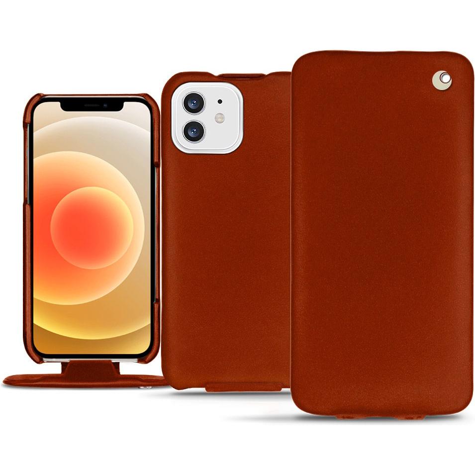 Thumbnail - Noreve Lederschutzhülle vertikal (Apple iPhone 12), Smartphone Hülle, Orange