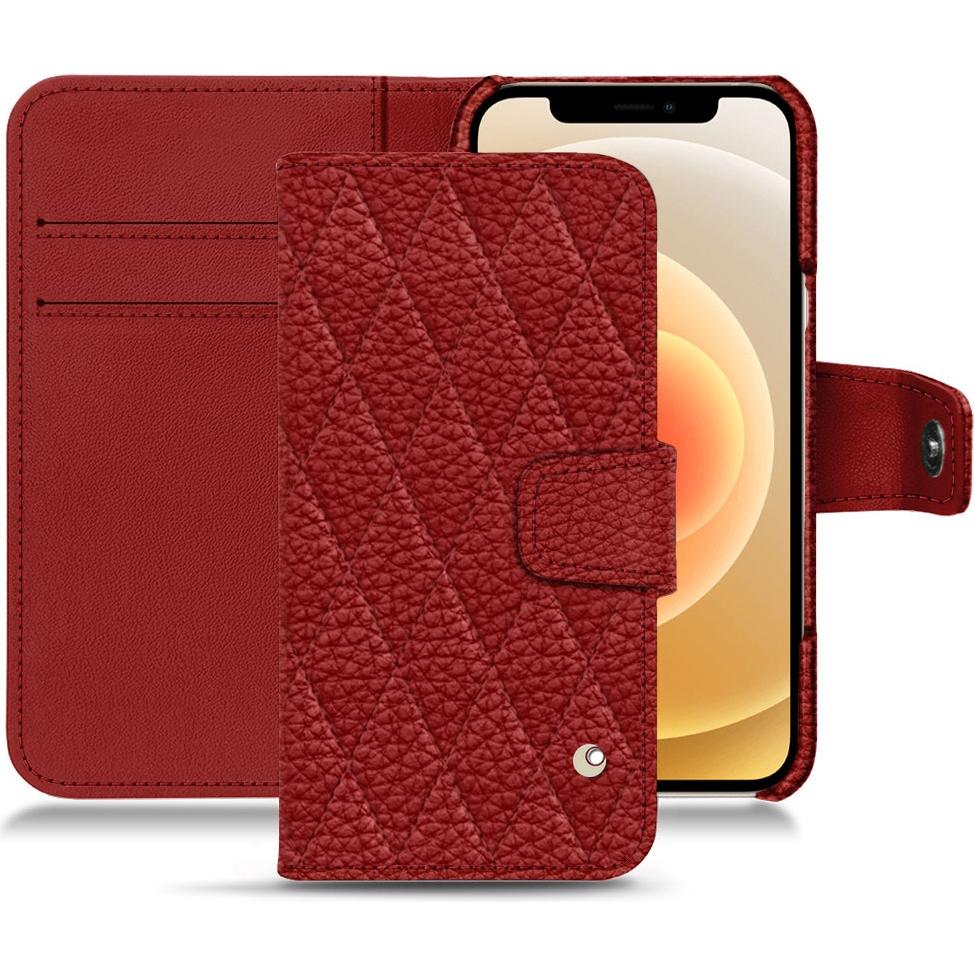 Noreve Lederschutzhülle Wallet (Apple iPhone 12), Smartphone Hülle, Rot