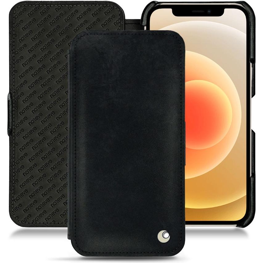 Noreve Lederschutzhülle horizontal (Apple iPhone 12), Smartphone Hülle, Schwarz
