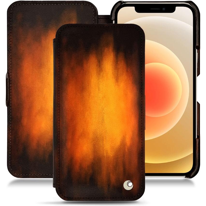 Noreve Lederschutzhülle horizontal (Apple iPhone 12), Smartphone Hülle, Violett