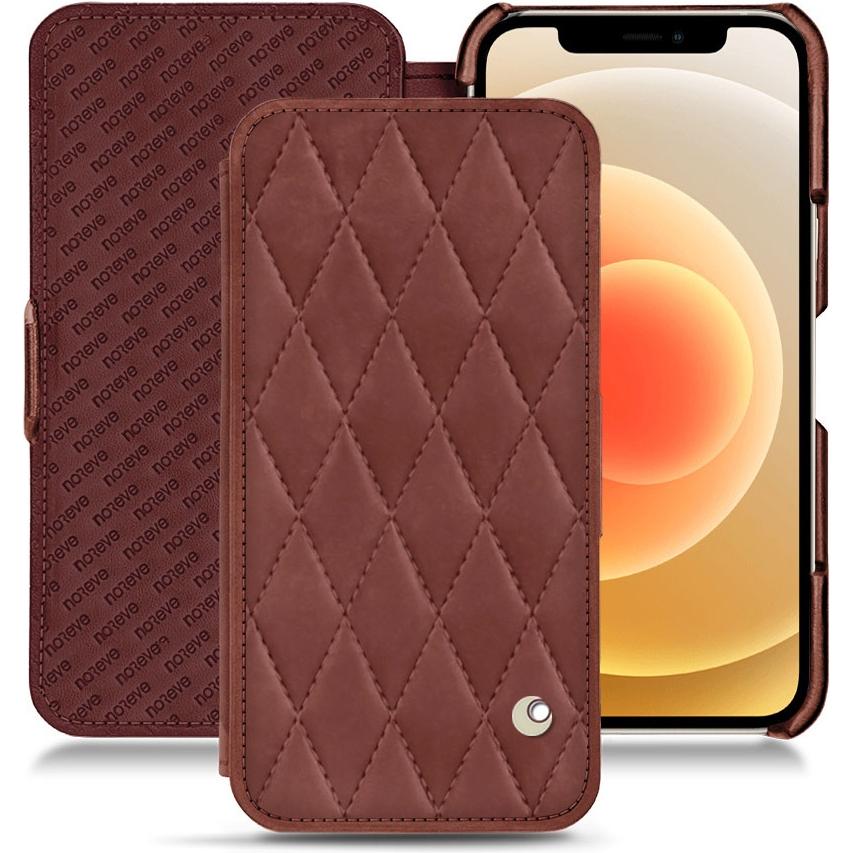 Noreve Lederschutzhülle horizontal (Apple iPhone 12), Smartphone Hülle, Rot