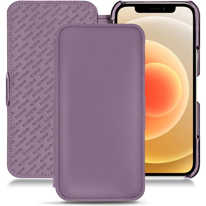 Noreve Lederschutzhülle horizontal (Apple iPhone 12), Smartphone Hülle, Violett