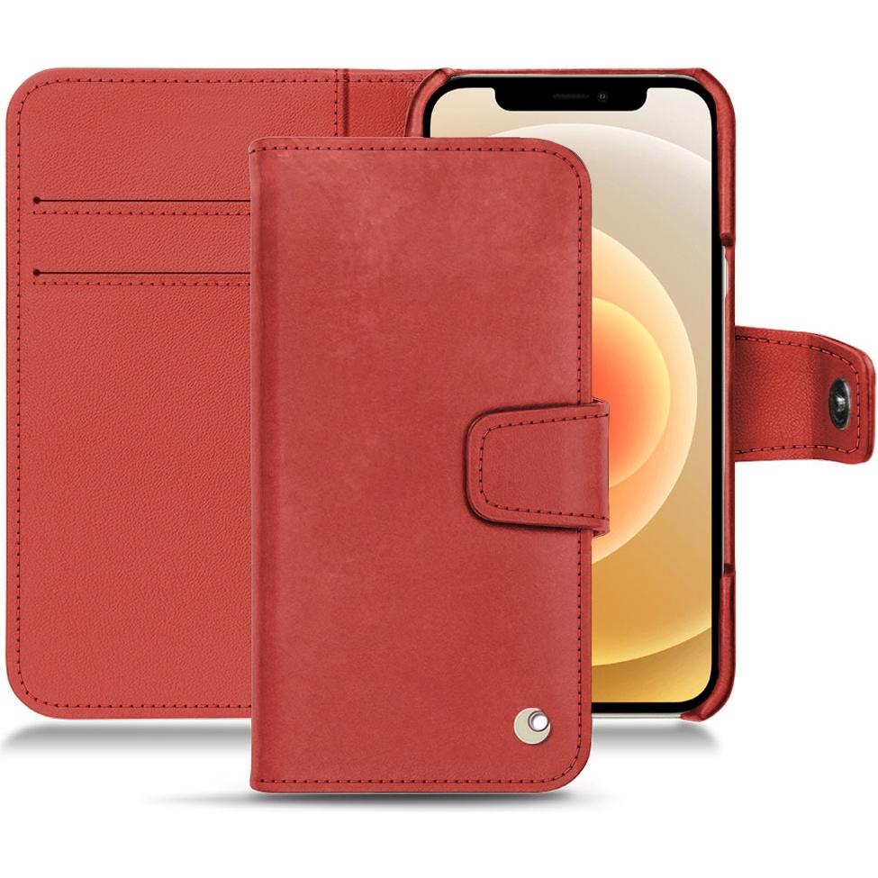 Noreve Lederschutzhülle Wallet (Apple iPhone 12), Smartphone Hülle, Rot