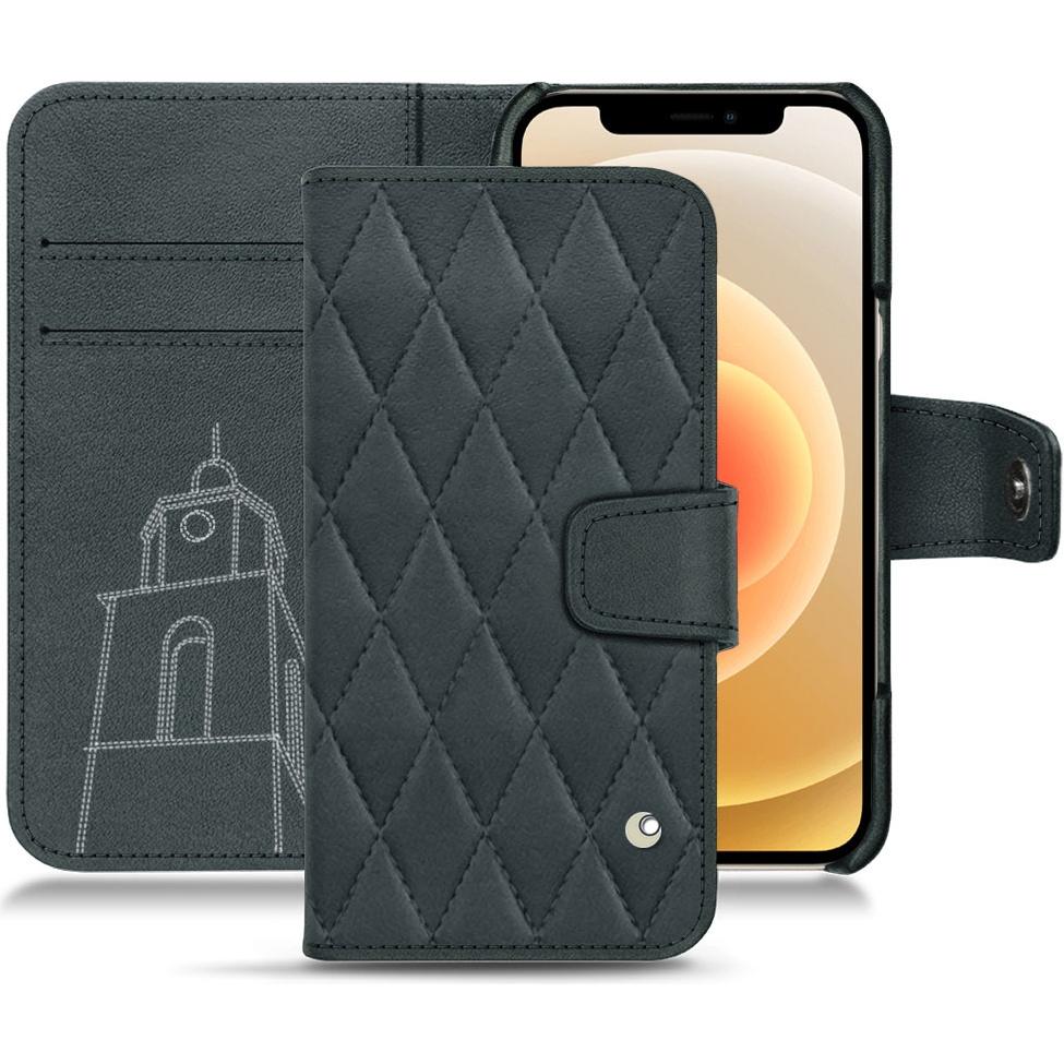 Noreve Lederschutzhülle Wallet (Apple iPhone 12), Smartphone Hülle, Blau