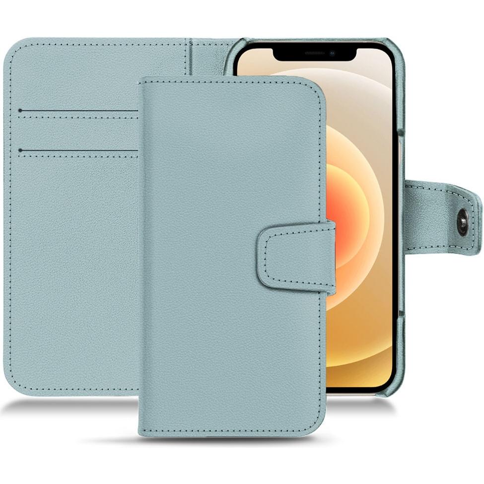 Noreve Lederschutzhülle Wallet (Apple iPhone 12), Smartphone Hülle, Blau