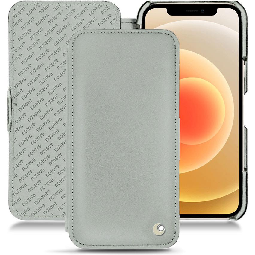 Noreve Lederschutzhülle horizontal (Apple iPhone 12), Smartphone Hülle, Grau