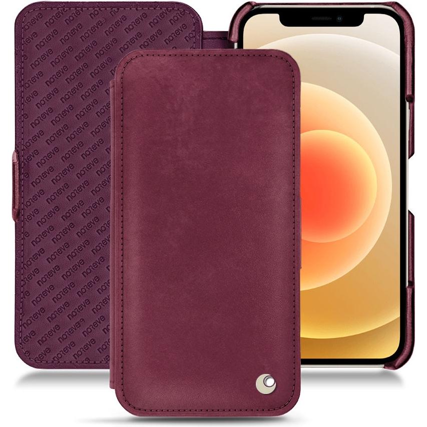 Noreve Lederschutzhülle horizontal (Apple iPhone 12), Smartphone Hülle, Violett