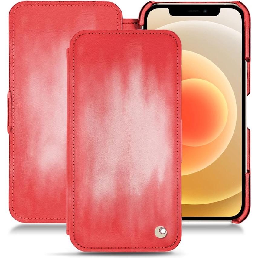 Noreve Lederschutzhülle horizontal (Apple iPhone 12), Smartphone Hülle, Rosa