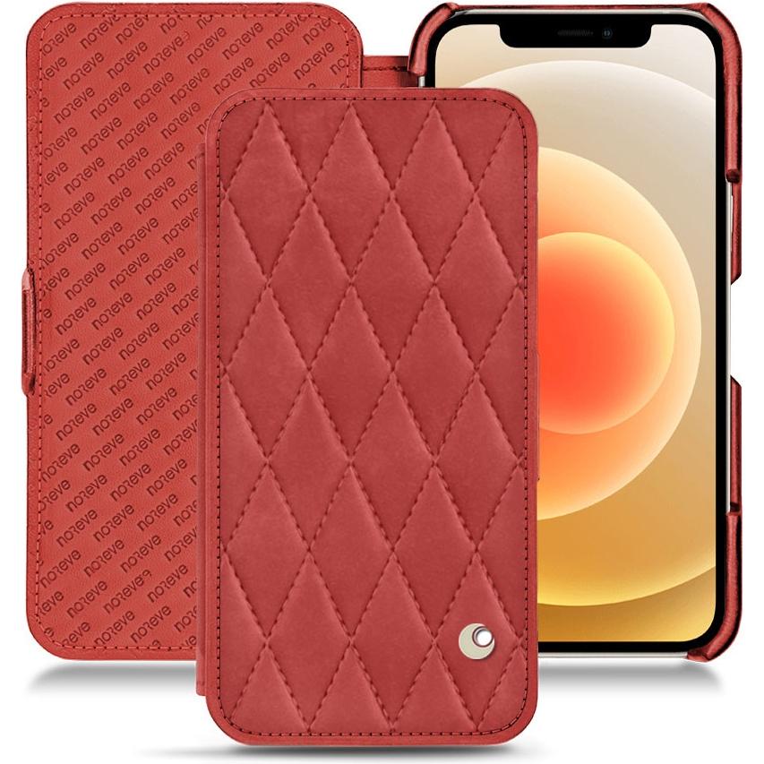 Thumbnail - Noreve Lederschutzhülle horizontal (Apple iPhone 12), Smartphone Hülle, Rot