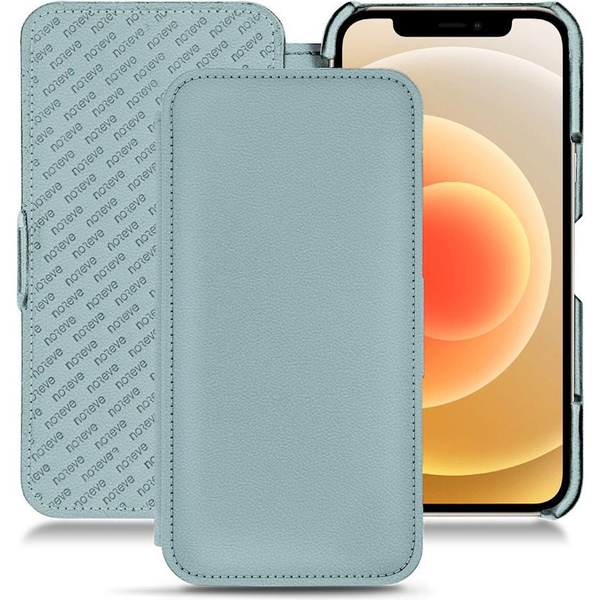 Noreve Lederschutzhülle horizontal (Apple iPhone 12), Smartphone Hülle, Blau