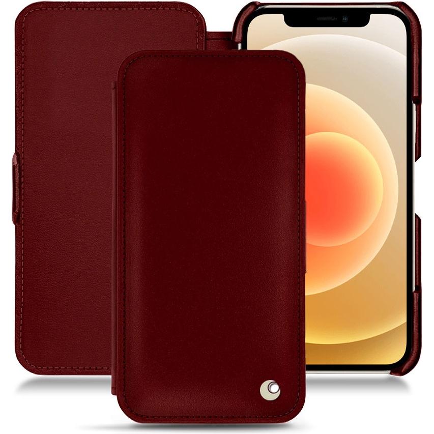 Thumbnail - Noreve Lederschutzhülle horizontal (Apple iPhone 12), Smartphone Hülle, Rot