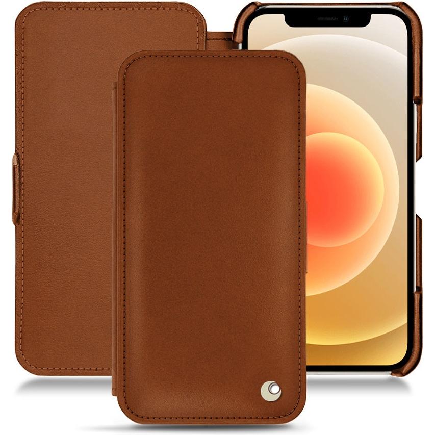 Noreve Lederschutzhülle horizontal (Apple iPhone 12), Smartphone Hülle, Braun