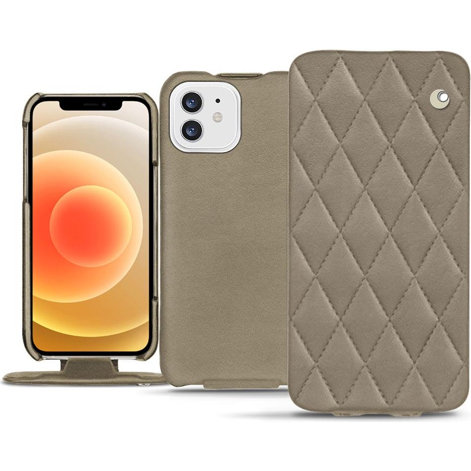 Noreve Lederschutzhülle vertikal (Apple iPhone 12 mini), Smartphone Hülle, Beige
