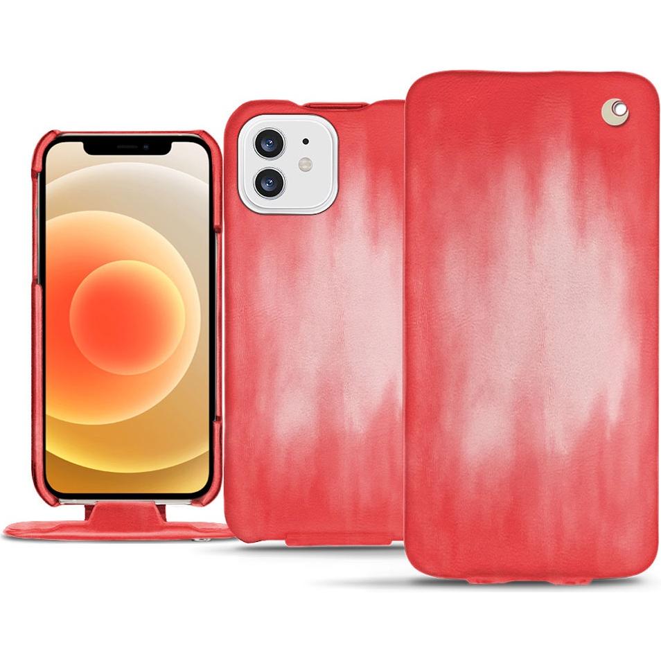 Noreve Lederschutzhülle vertikal (Apple iPhone 12 mini), Smartphone Hülle, Rosa