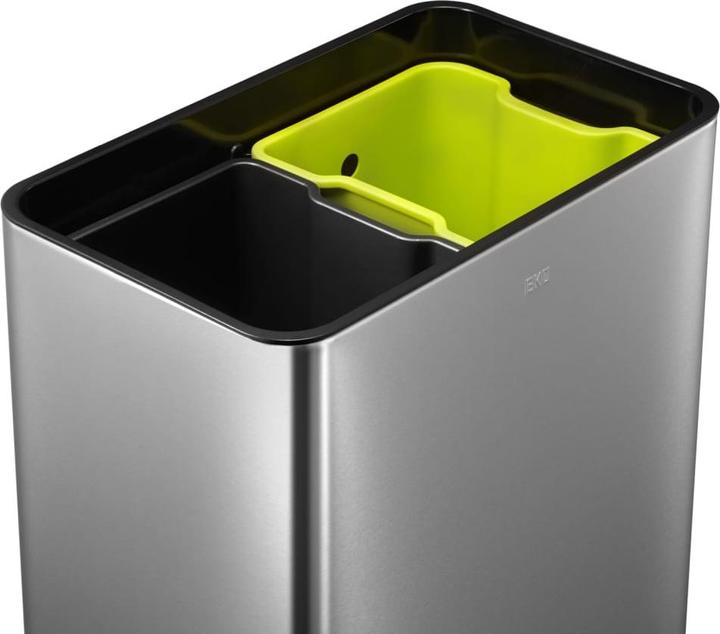 Immagine prodotto EKO Sistema di separazione dei rifiuti Touch Bar in acciaio inox opaco 2 x 20 L in acciaio inox (40 l)