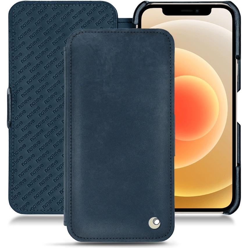 Thumbnail - Noreve Lederschutzhülle horizontal (Apple iPhone 12 mini), Smartphone Hülle, Blau